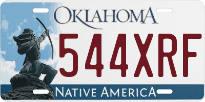 OK license plate 544XRF