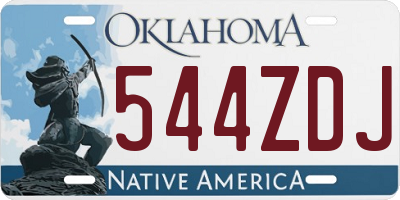 OK license plate 544ZDJ