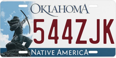 OK license plate 544ZJK
