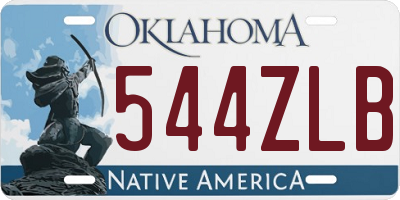 OK license plate 544ZLB