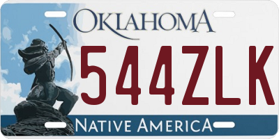 OK license plate 544ZLK