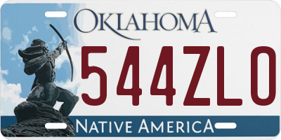 OK license plate 544ZLO