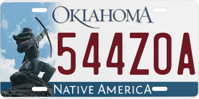 OK license plate 544ZOA
