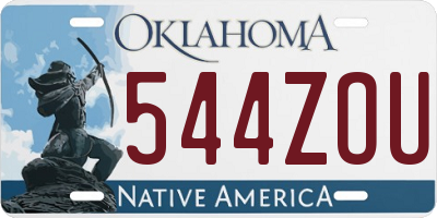 OK license plate 544ZOU