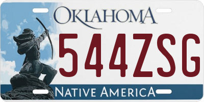 OK license plate 544ZSG