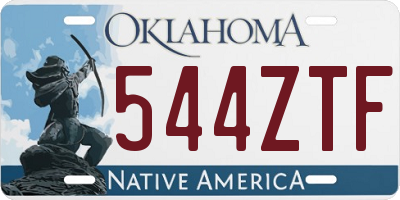 OK license plate 544ZTF