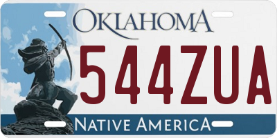 OK license plate 544ZUA