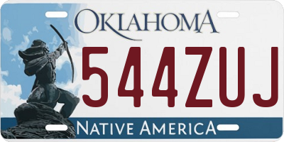 OK license plate 544ZUJ