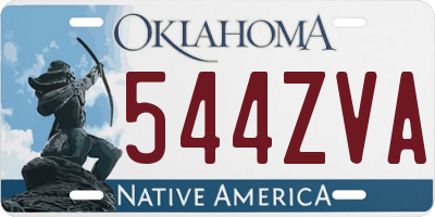OK license plate 544ZVA