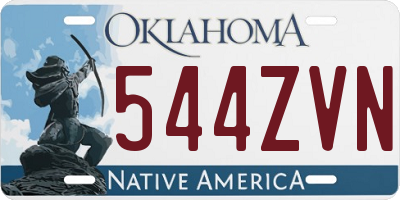 OK license plate 544ZVN