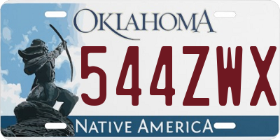 OK license plate 544ZWX