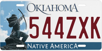 OK license plate 544ZXK