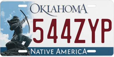 OK license plate 544ZYP