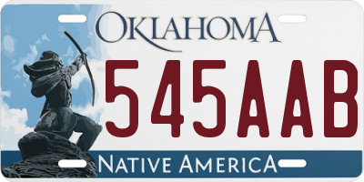 OK license plate 545AAB