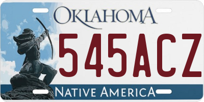 OK license plate 545ACZ