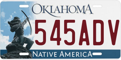 OK license plate 545ADV
