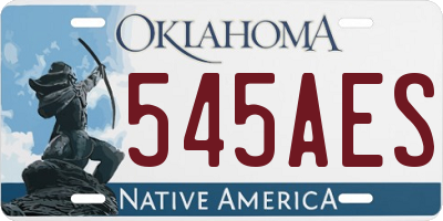 OK license plate 545AES