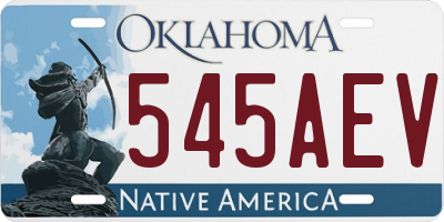 OK license plate 545AEV
