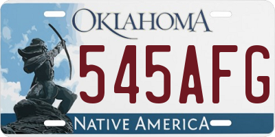 OK license plate 545AFG