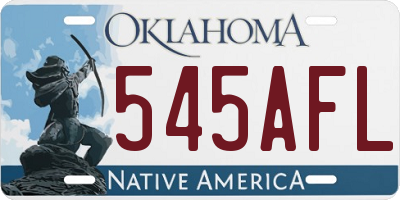 OK license plate 545AFL