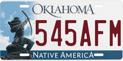 OK license plate 545AFM