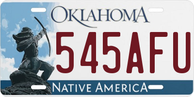OK license plate 545AFU