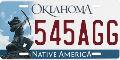 OK license plate 545AGG