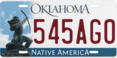 OK license plate 545AGO