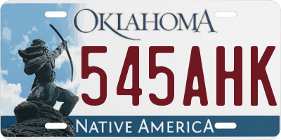 OK license plate 545AHK