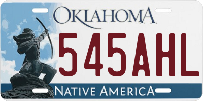 OK license plate 545AHL