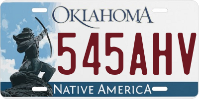OK license plate 545AHV