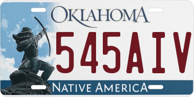 OK license plate 545AIV