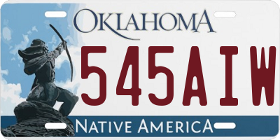 OK license plate 545AIW