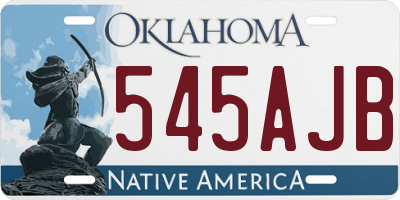 OK license plate 545AJB