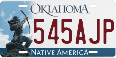 OK license plate 545AJP