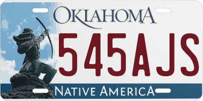 OK license plate 545AJS