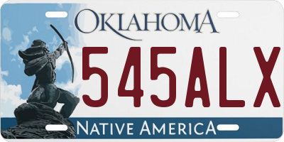 OK license plate 545ALX