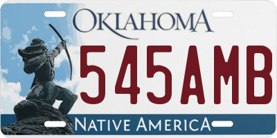 OK license plate 545AMB