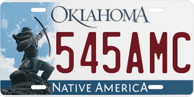 OK license plate 545AMC