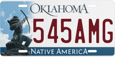 OK license plate 545AMG