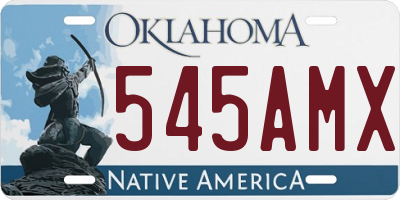 OK license plate 545AMX