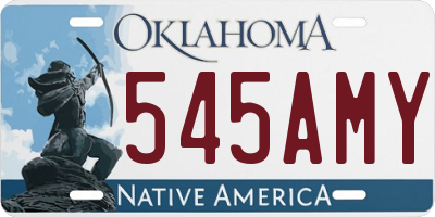OK license plate 545AMY