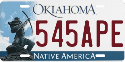 OK license plate 545APE