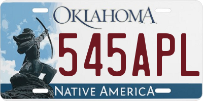 OK license plate 545APL