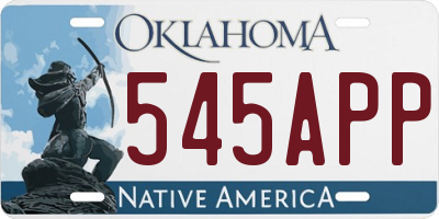 OK license plate 545APP