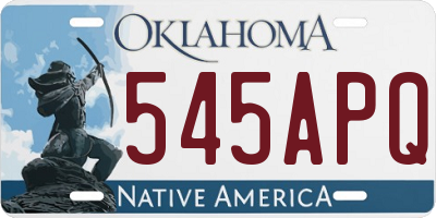 OK license plate 545APQ