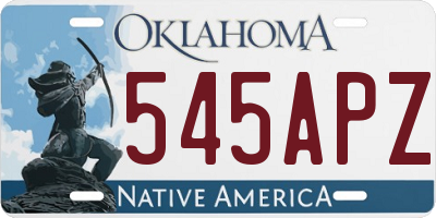 OK license plate 545APZ