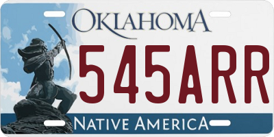 OK license plate 545ARR