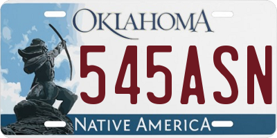 OK license plate 545ASN