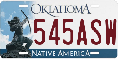 OK license plate 545ASW